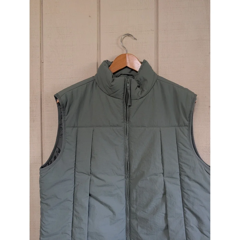 Banana Republic Mens Performance Vest Green Clay Quilted Full‎ Zip Puffer Large